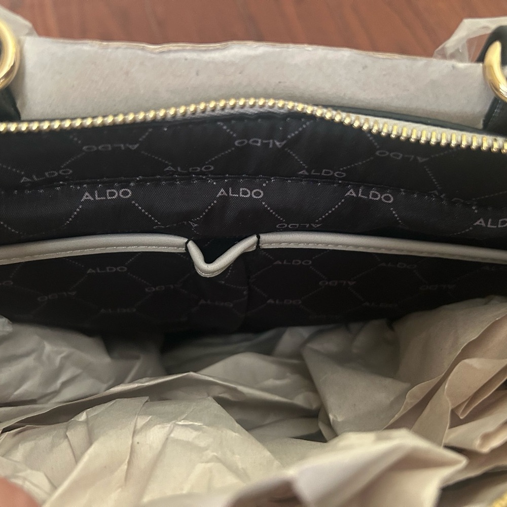 Aldo Black and White Satchel - Picture 10 of 16